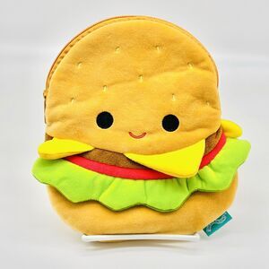 Carl The Cheeseburger Zip Top Pouch Squishmallows Bag Plush Satin Lining 8 Inch